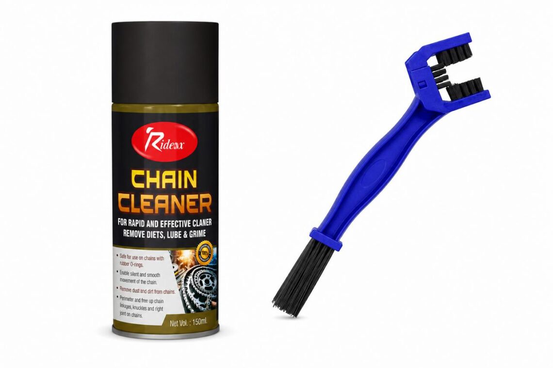 Rideox Chain Cleaner Spray with Cleaning Brush for Motorcycles & Bikes – 150ml
